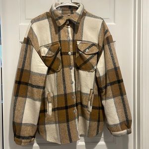Tan Plaid Shacket